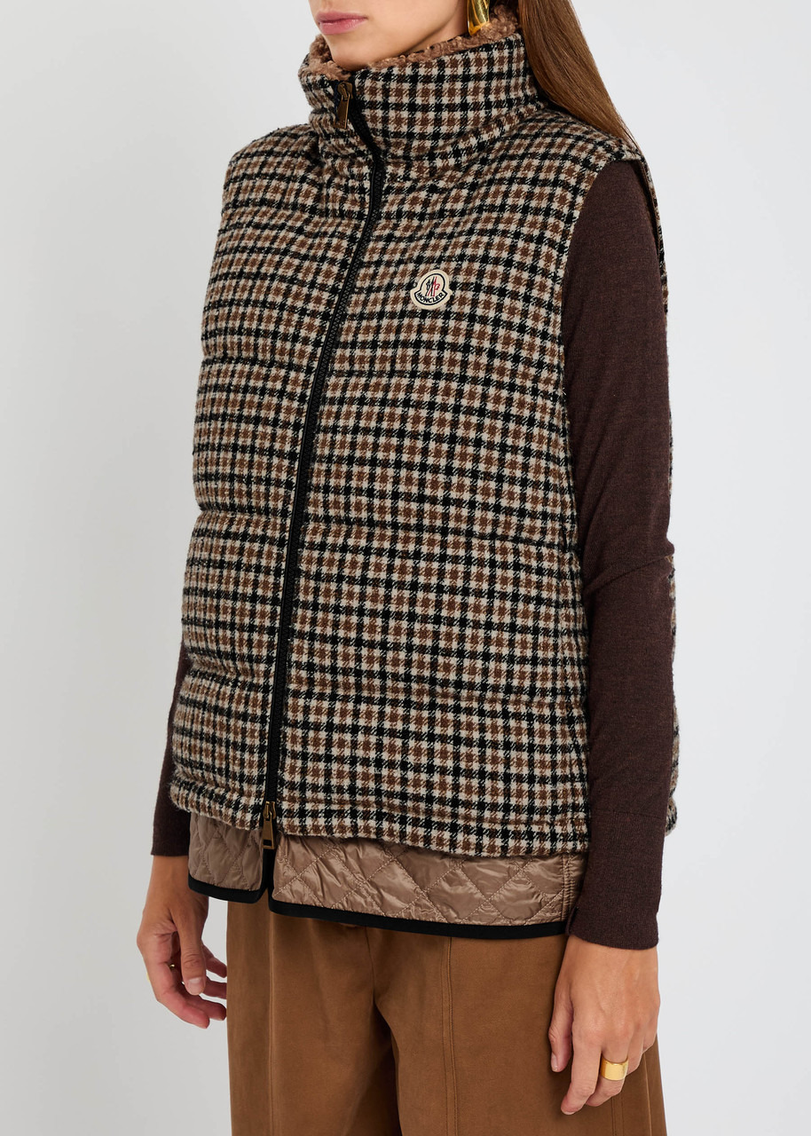 Moncler Touvet Houndstooth Quilted Wool-blend Gilet - 2