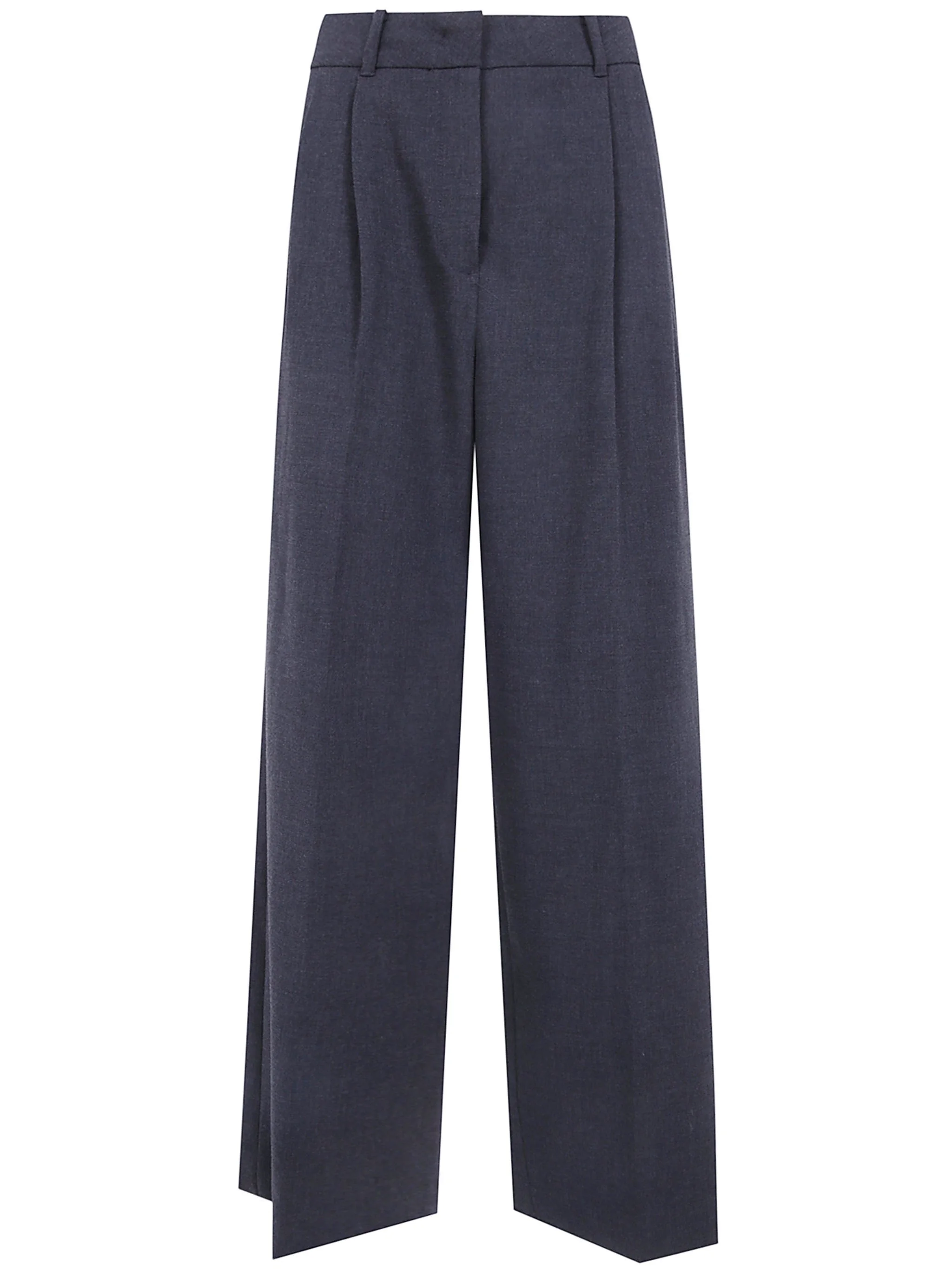 Wide Trousers Double Pleated Wide Slacks - 1