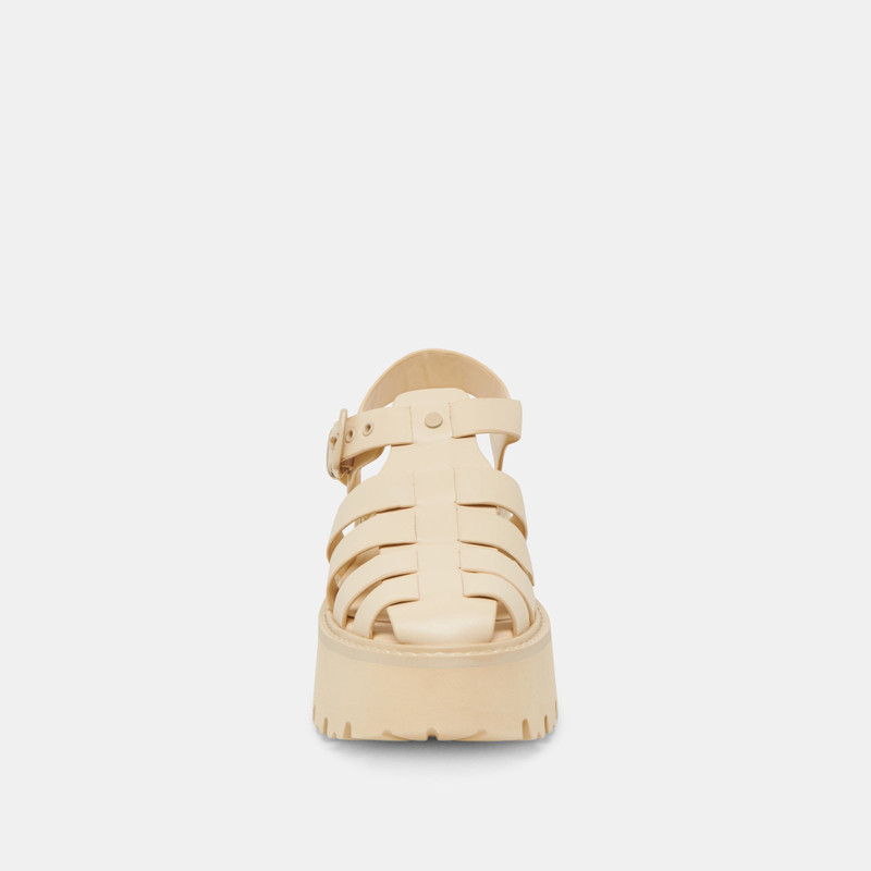 LASLY TONAL SANDALS LIGHT YELLOW LEATHER 8