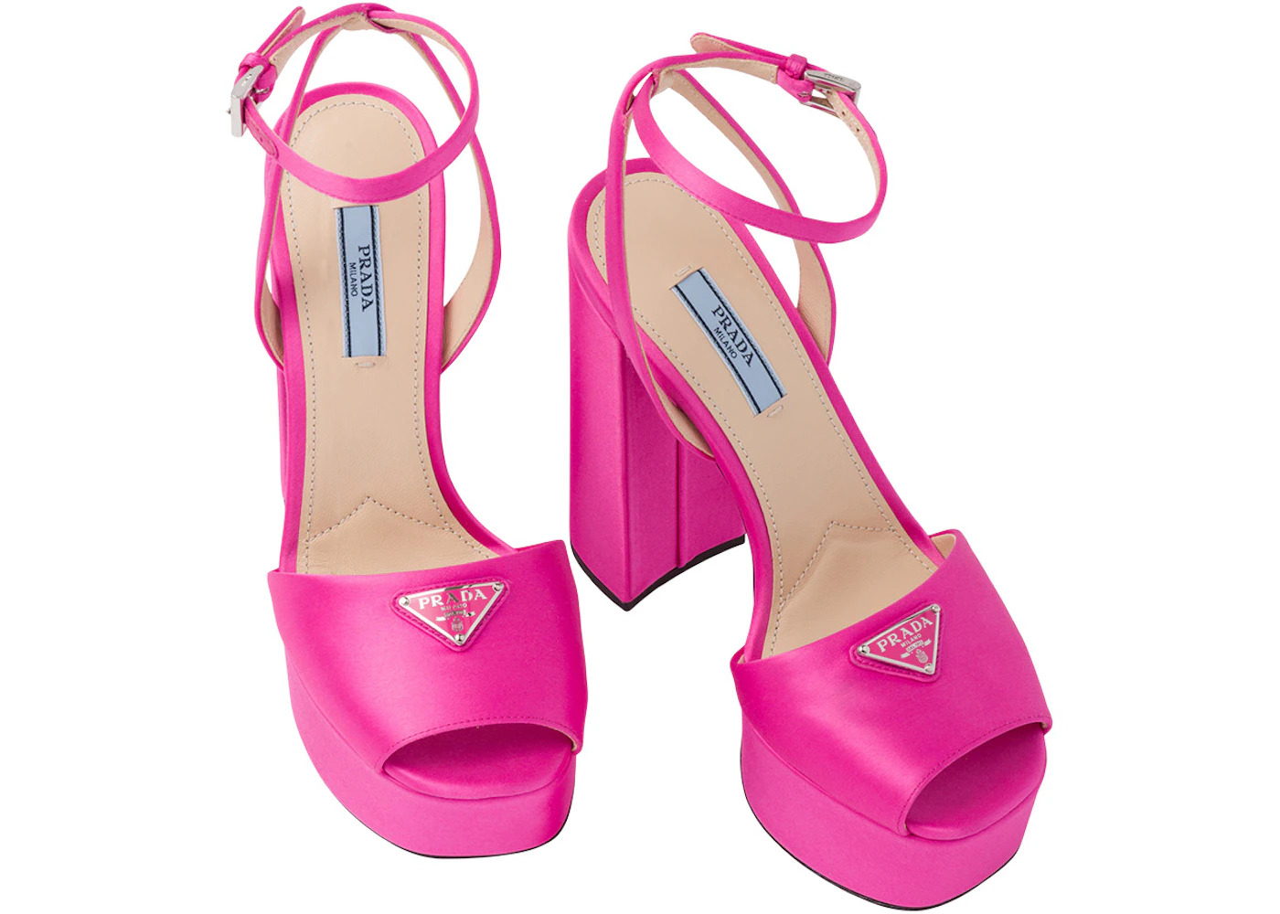Prada 135mm Platform Sandals Begonia Pink Satin - 3