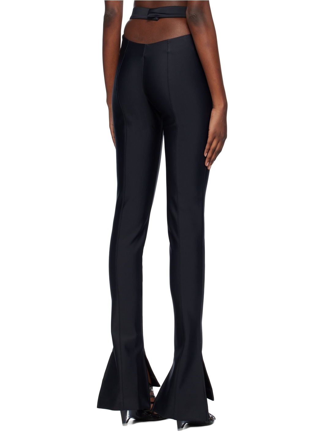 Black Cutout Trousers - 3