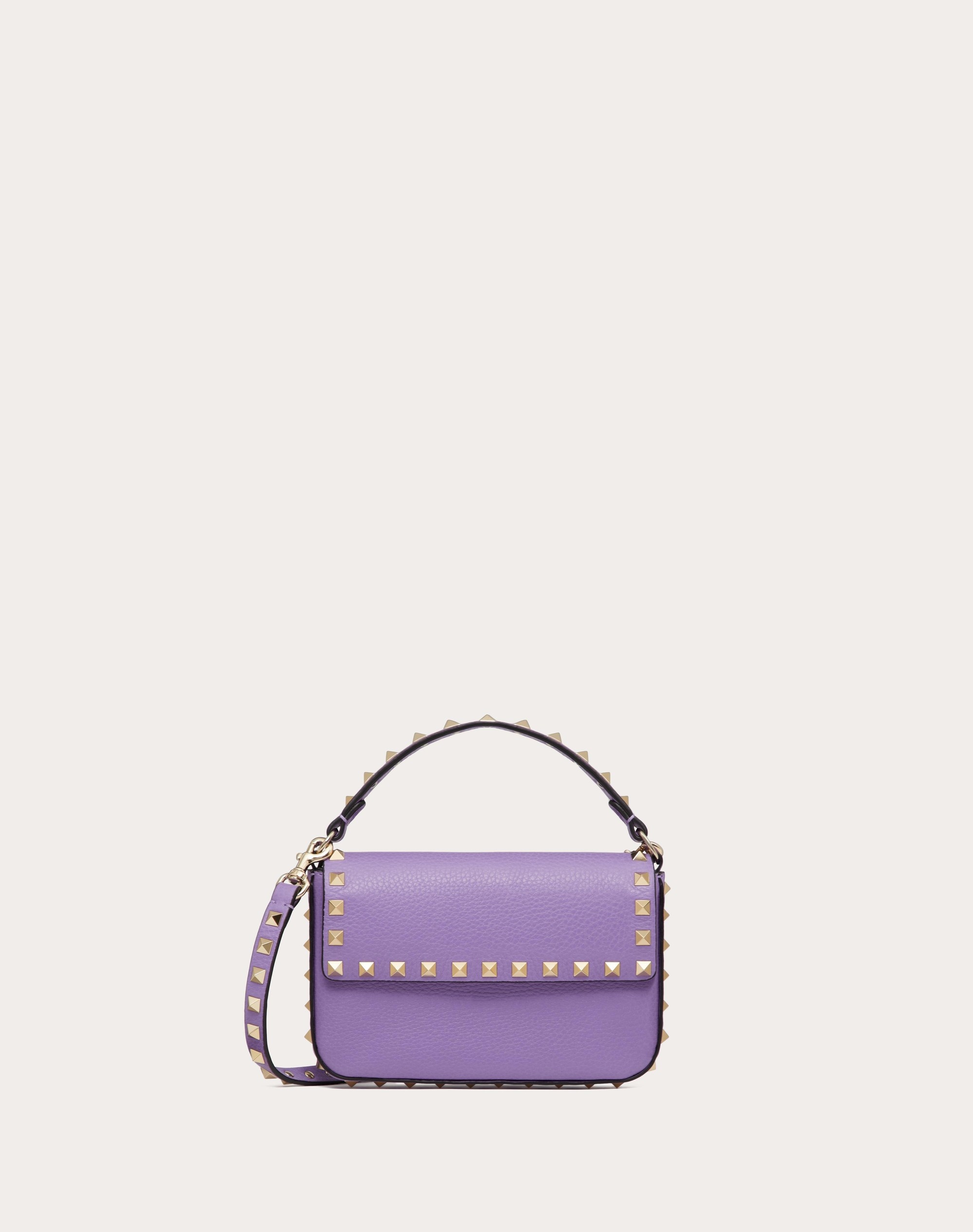 ROCKSTUD GRAINY CALFSKIN POUCH - 1