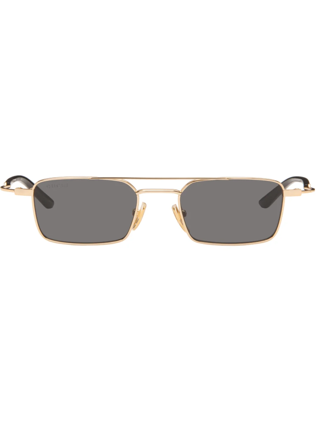 Gold Rectangular-Frame Sunglasses - 1
