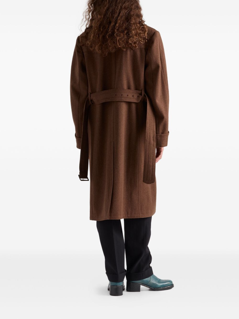 belted wool double-breasted coat - 4