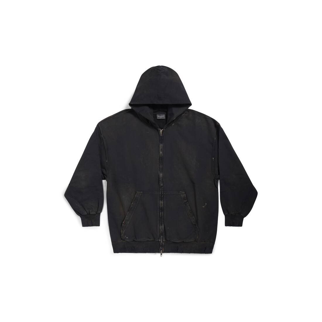 Balenciaga Paris Zip-up Hoodie Small Fit in Black Faded - 1