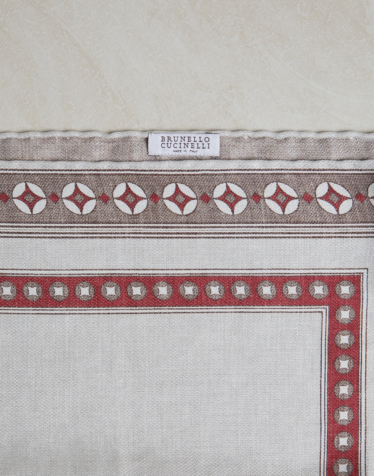 Silk double border pocket square - 2
