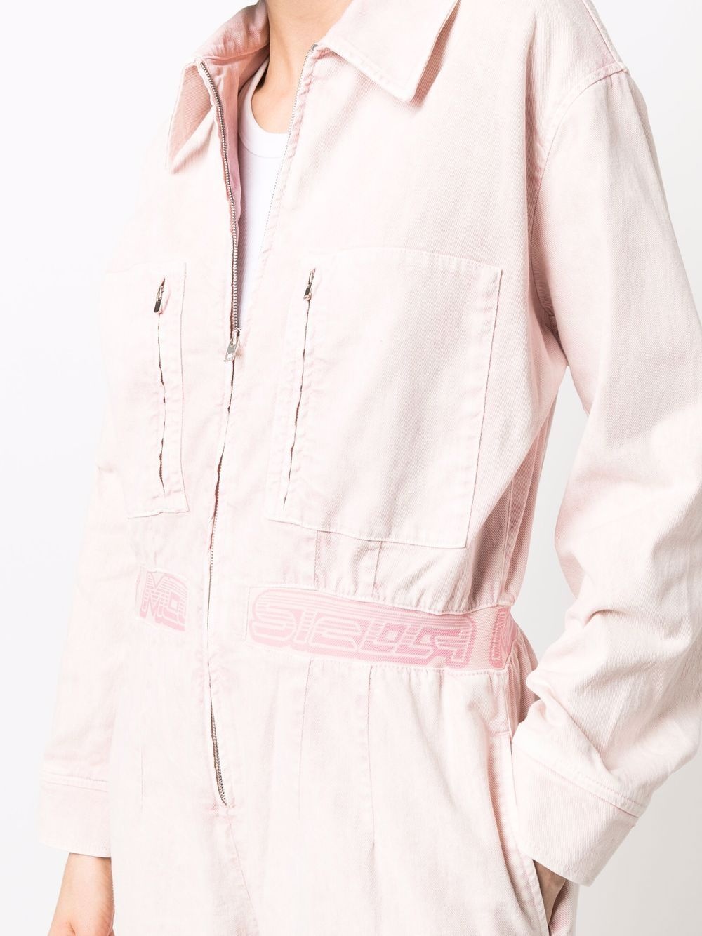 long-sleeved zip-up boilersuit - 5