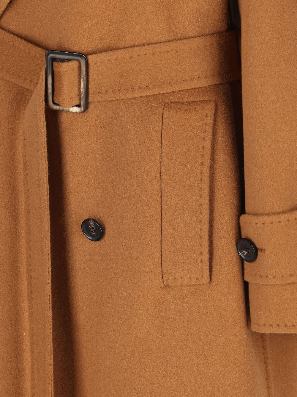 belted virgin wool coat - 3