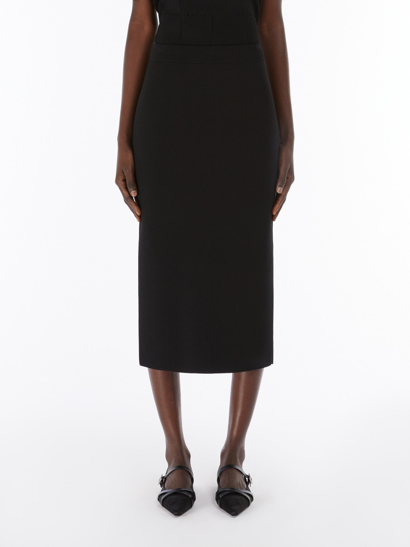LOSANNA Viscose crêpe pencil skirt 3