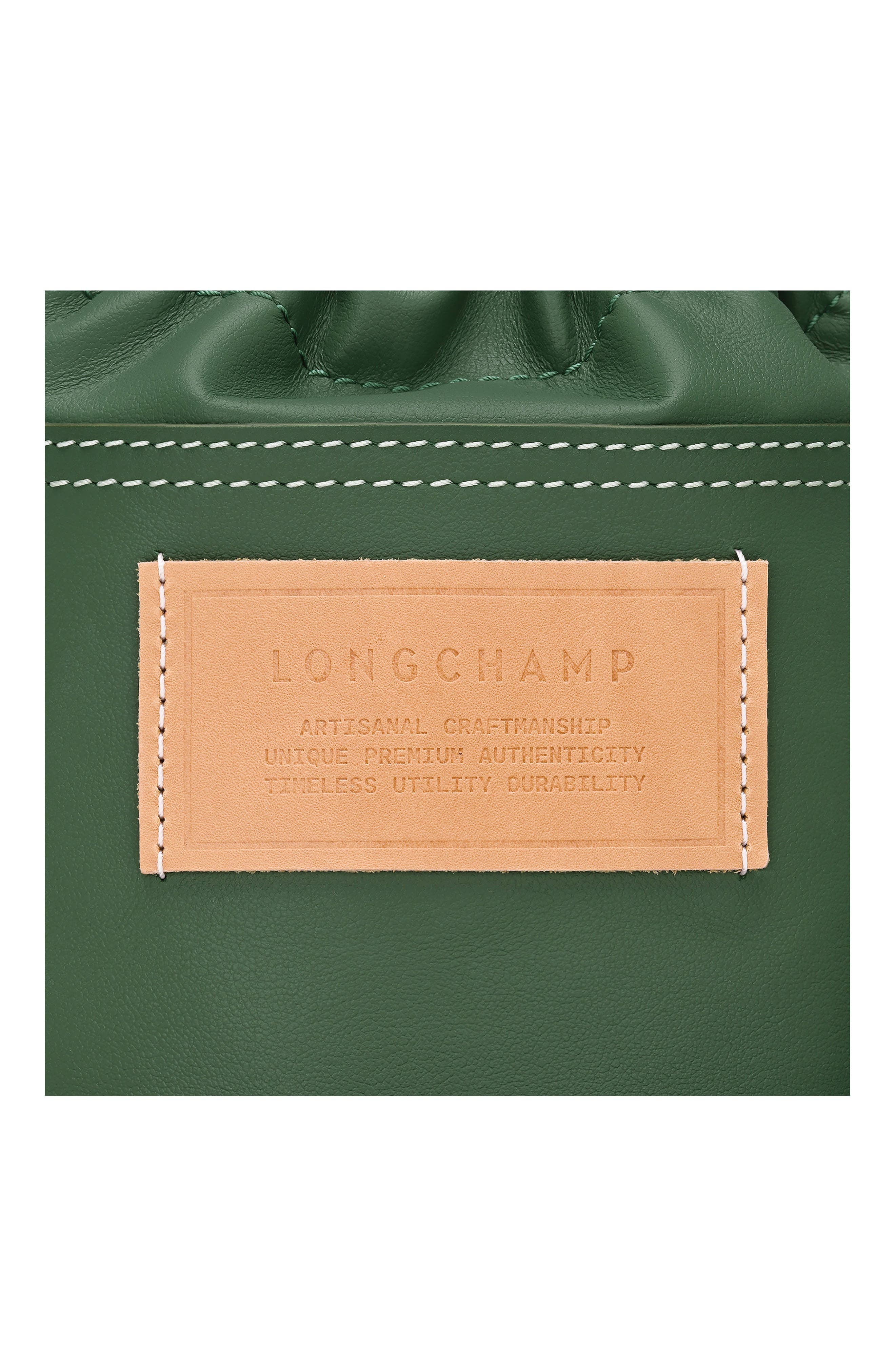 Longchamp Extra Small Le Pliage Xtra Worker Leather Bucket Bag in British Green at Nordstrom - 6