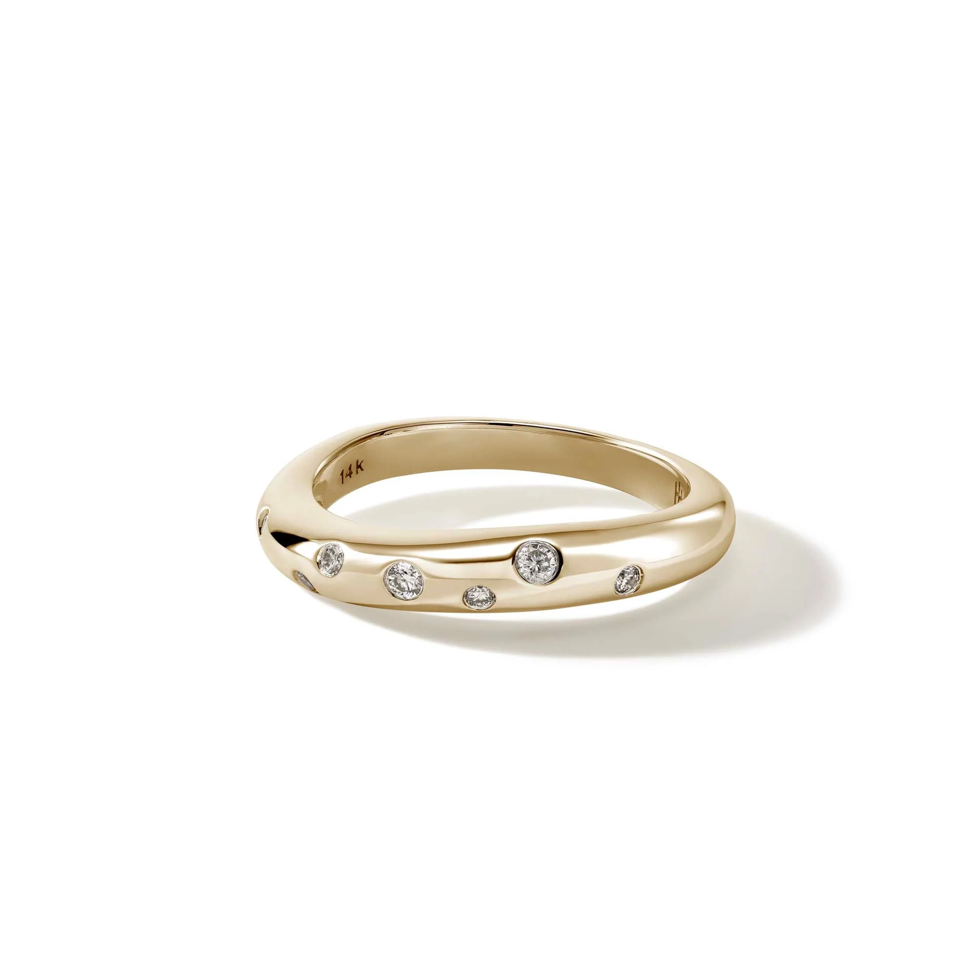 Surf Ring, Gold, Diamonds, Slim - 1