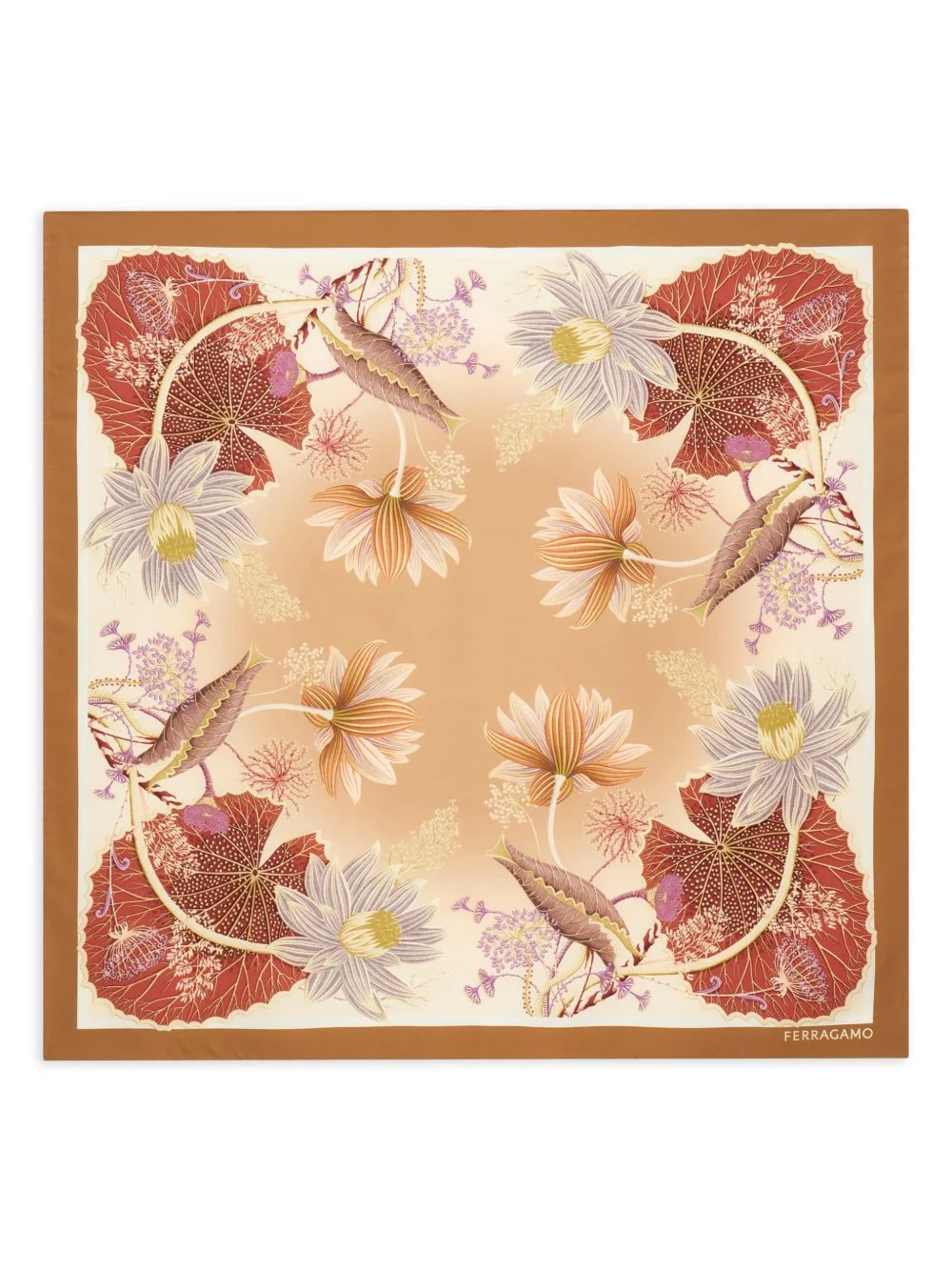 Water Lilies printed silk scarf - 1
