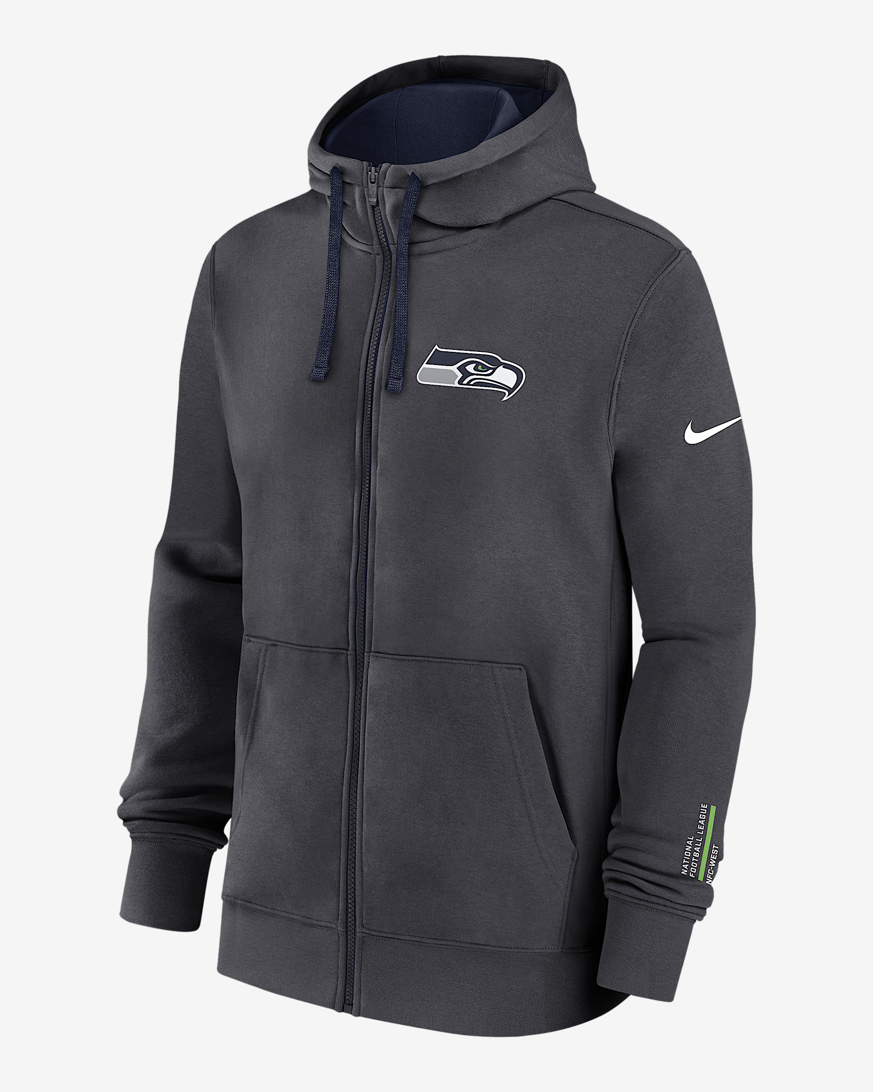 Seattle Seahawks Playbook Page Club Men's Nike NFL Full-Zip Hoodie - 1