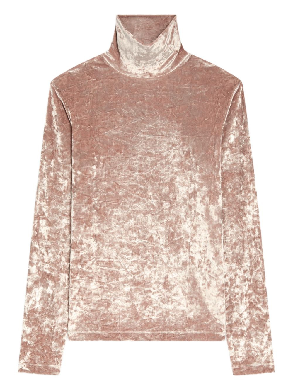 velvet high-neck T-shirt - 1