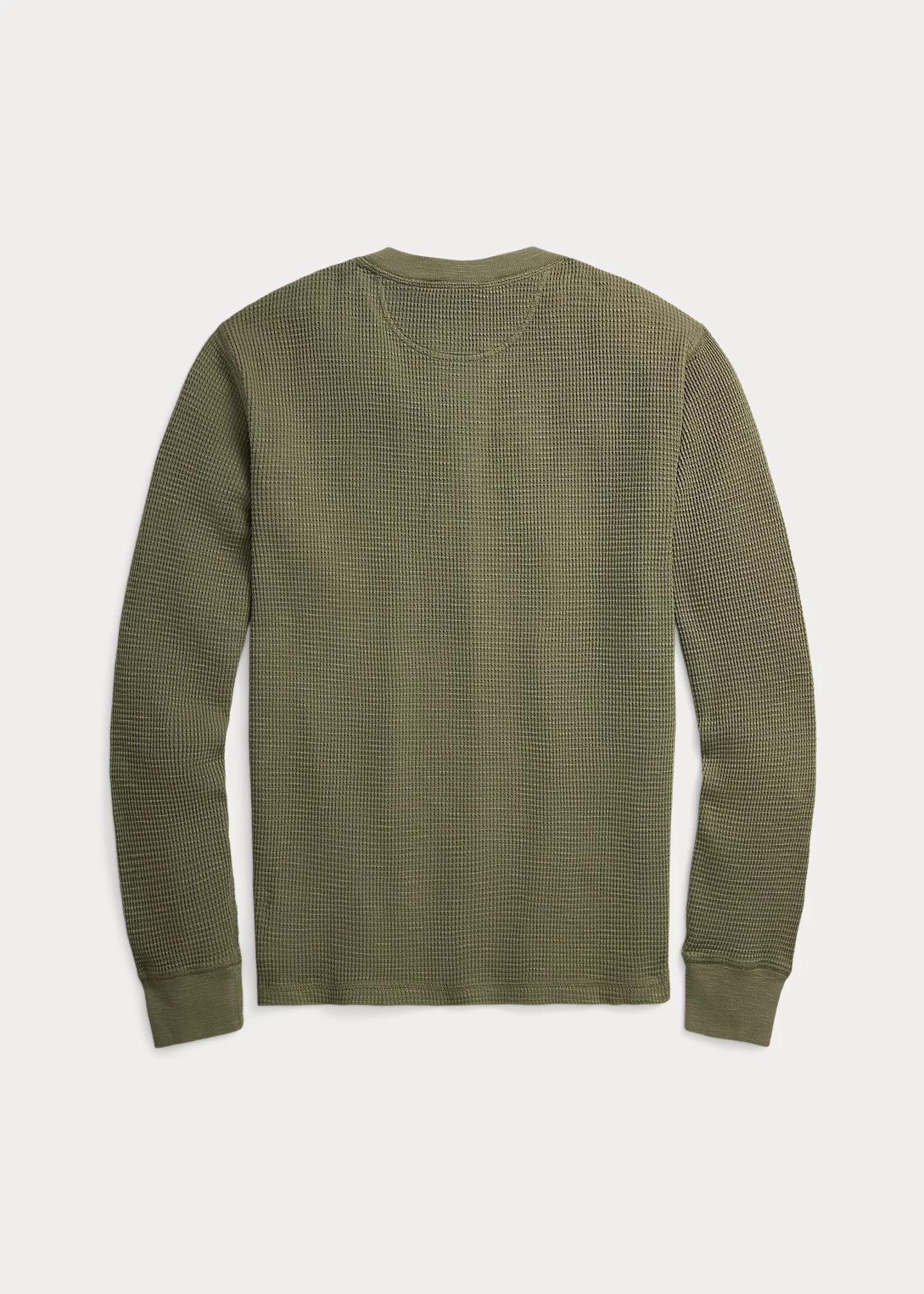 Garment-Dyed Waffle-Knit Henley Shirt - 2