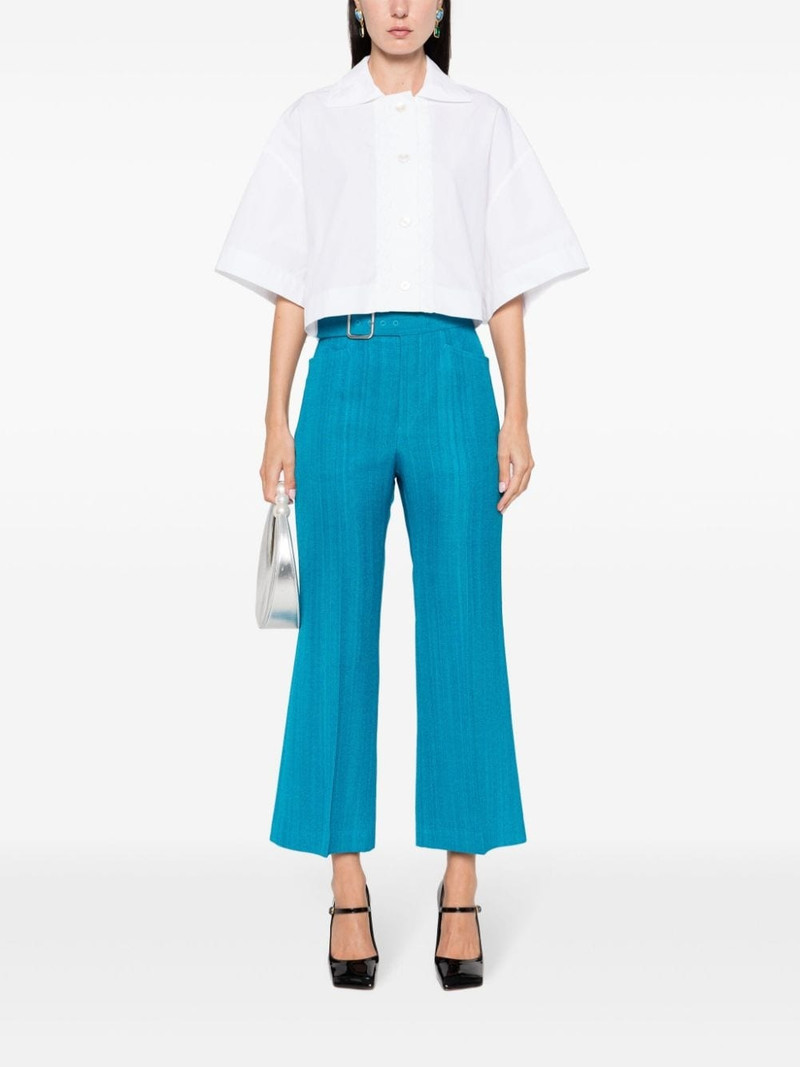 PATOU wave-appliquÃ© cropped shirt outlook