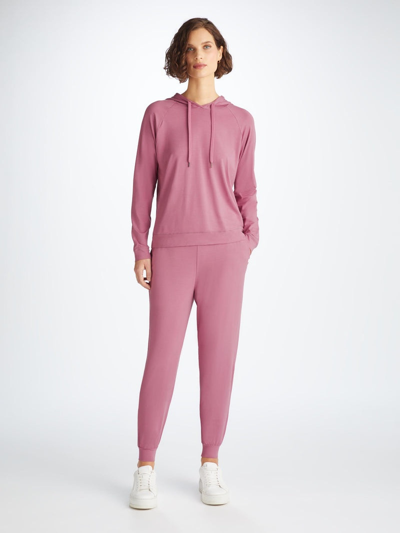 Derek Rose Women's Track Pants Basel Micro Modal Stretch Orchid Purple outlook