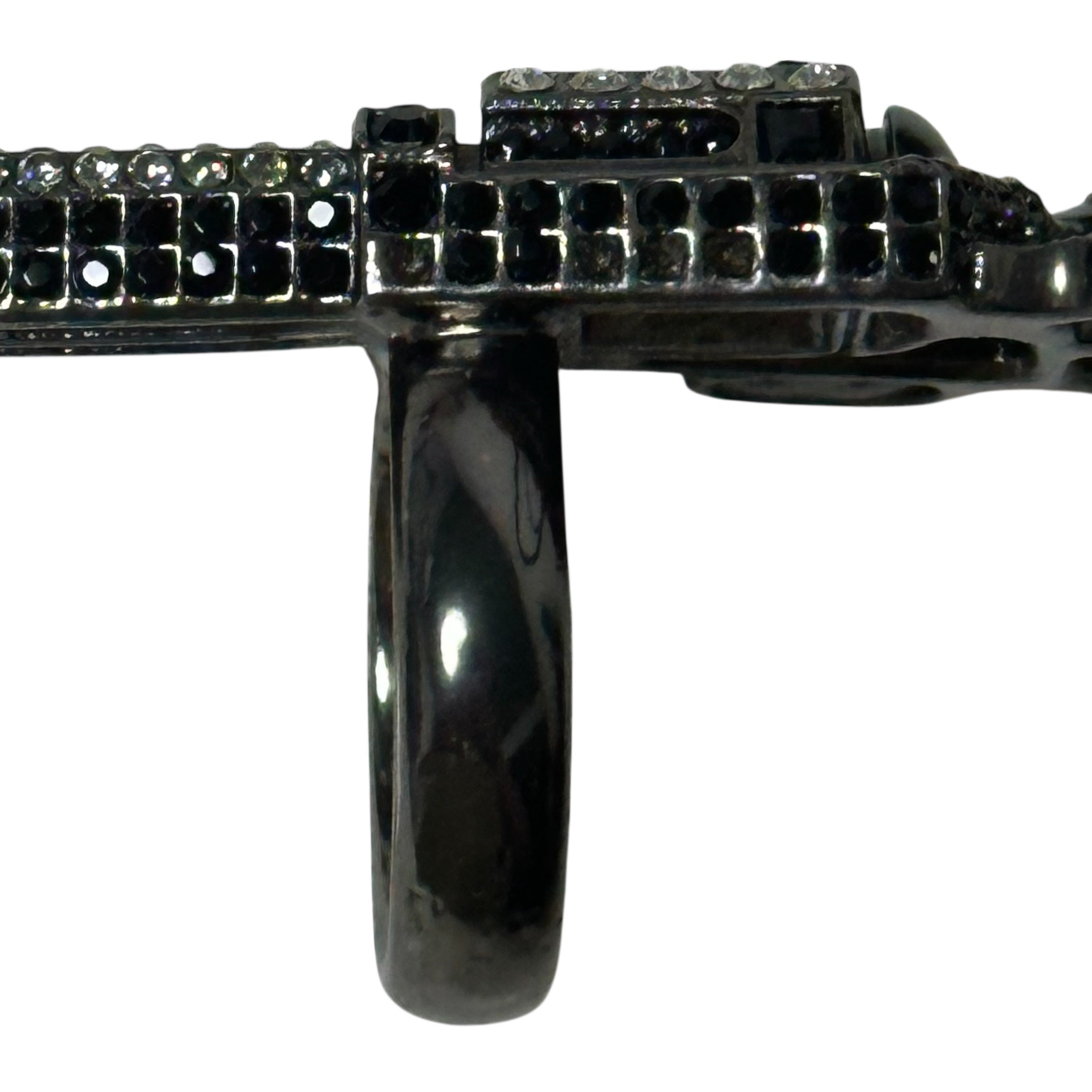 CHANEL Fall Winter 2014 Strass Crystals Pistol Statement Ring - 4
