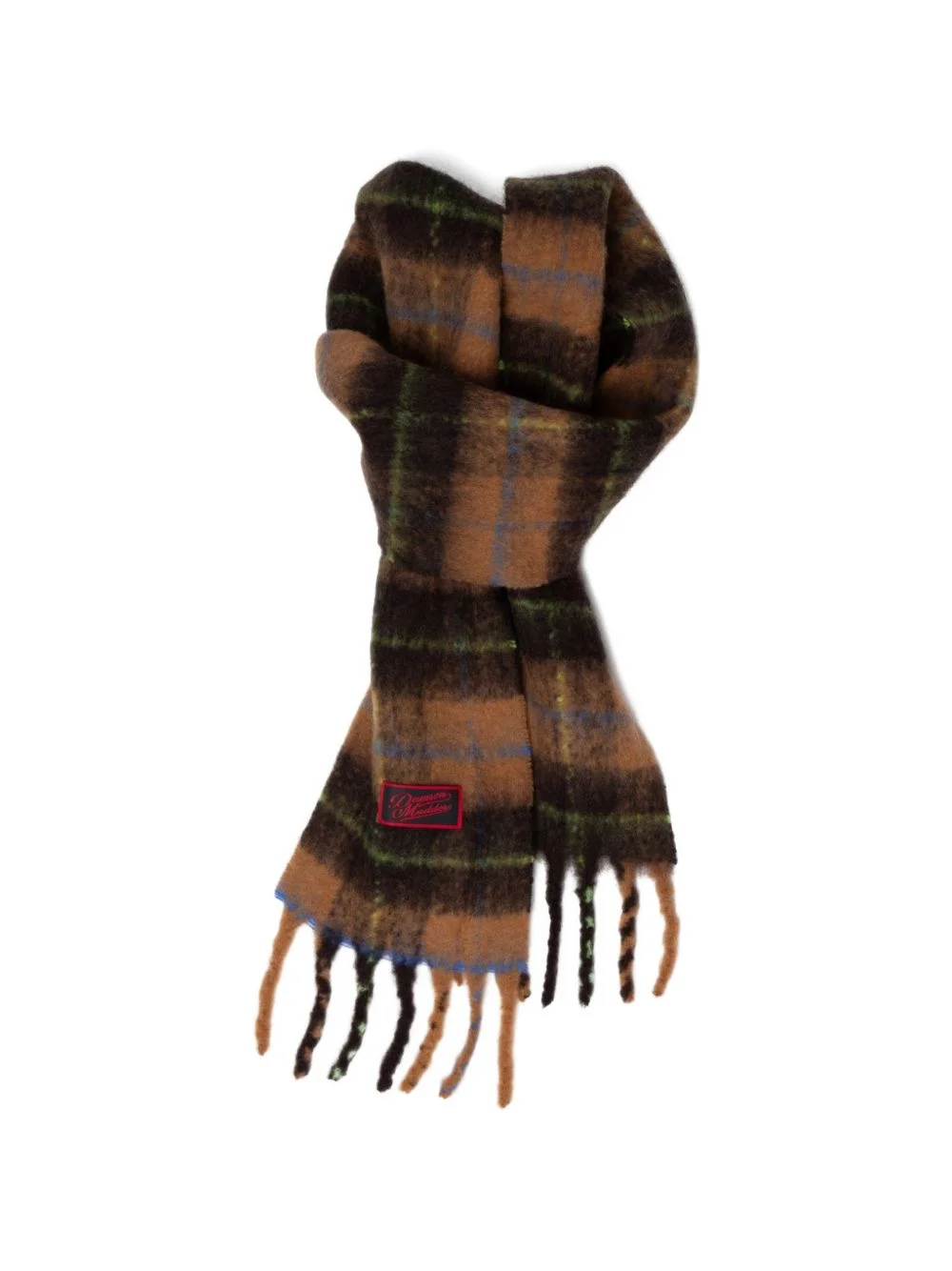 fluffy check scarf - 1