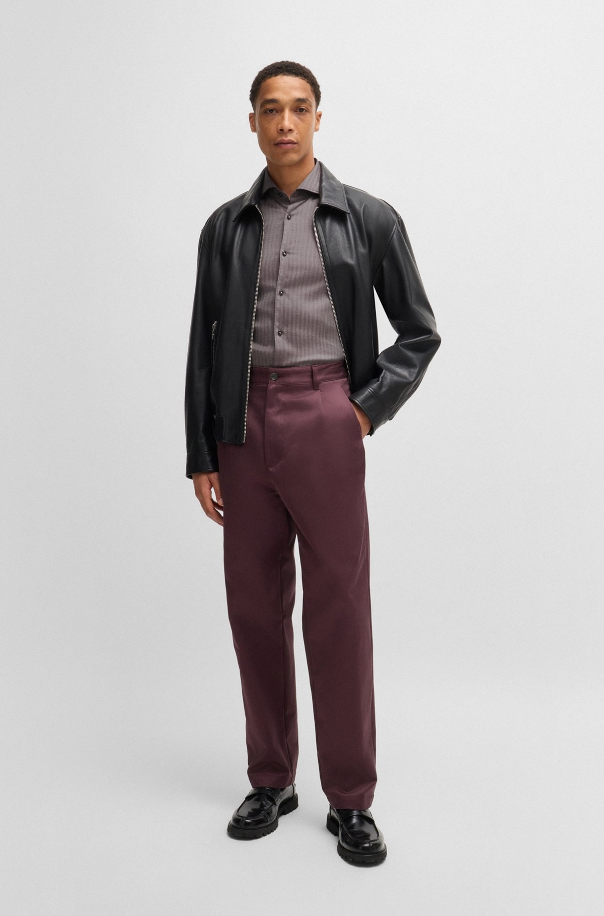 CASUAL-FIT SHIRT IN HERRINGBONE TWILL - 4