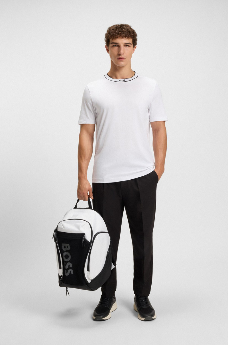 BOSS COTTON JERSEY T-SHIRT WITH STRIPED LOGO GRAPHIC outlook