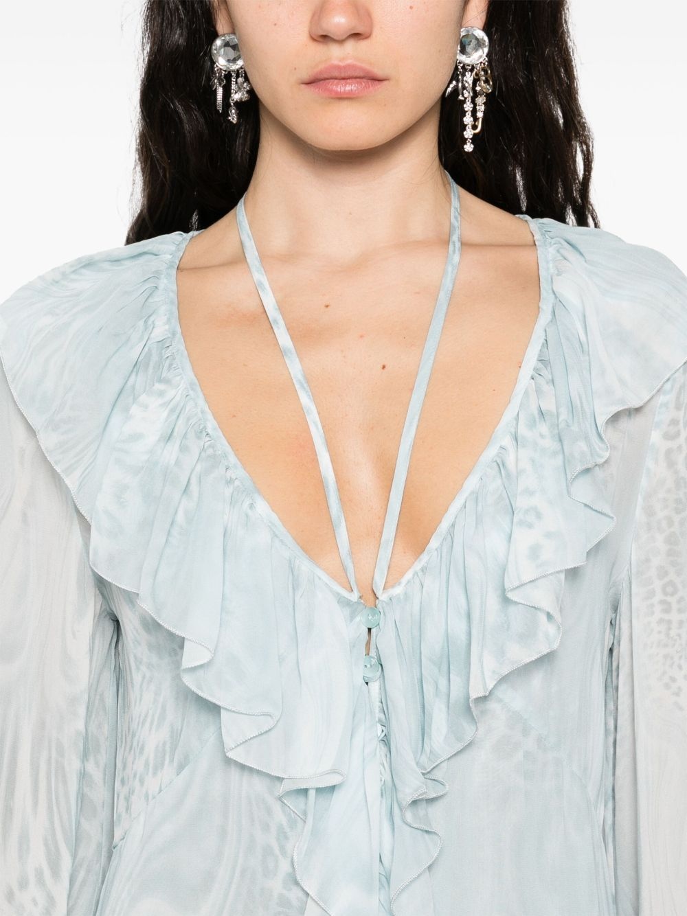 printed chiffon maxi dress - 5