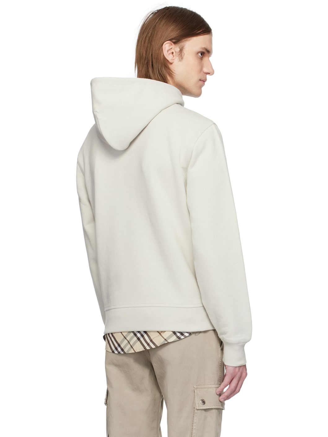 Beige Knot Logo Cotton Hoodie - 3