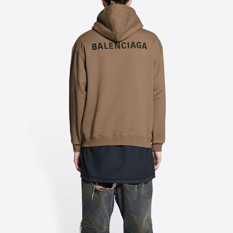 Balenciaga Back Logo Hoodie Regular Fit 'Brown' 600583TMVF57761 - 4