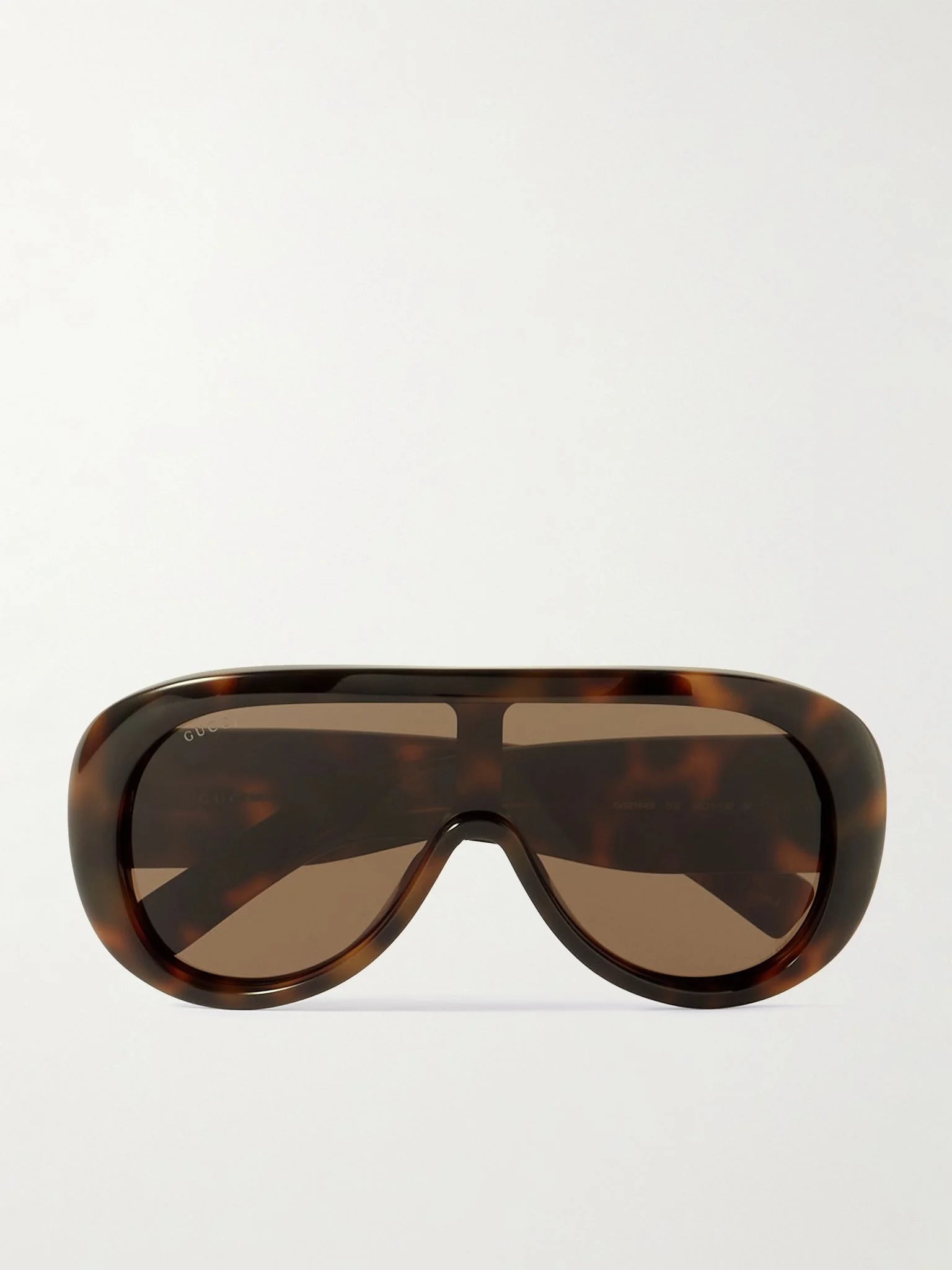 Shield Aviator-Style Tortoiseshell Acetate Sunglasses Tortoiseshell - 1