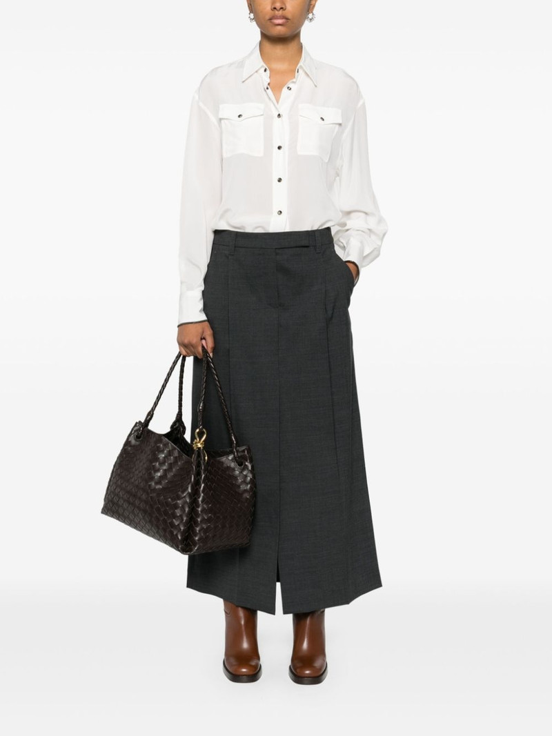 Brunello Cucinelli chest-pockets silk shirt outlook