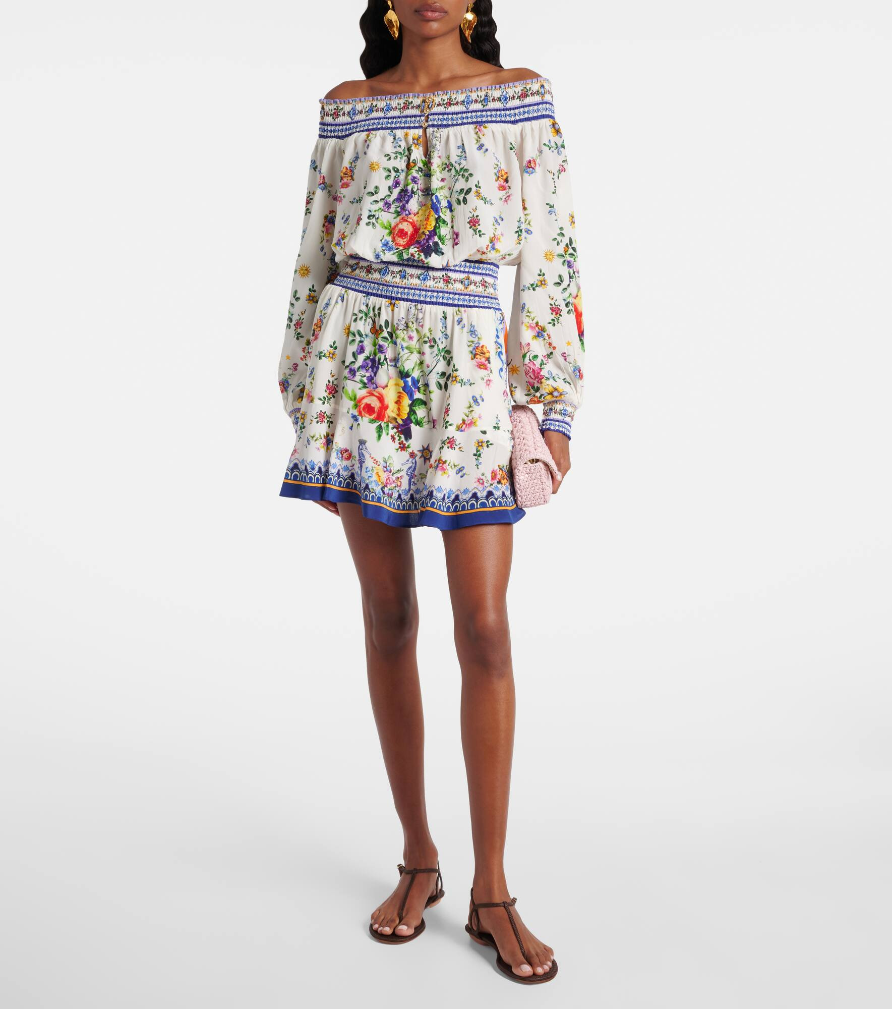 Printed silk crêpe minidress - 2