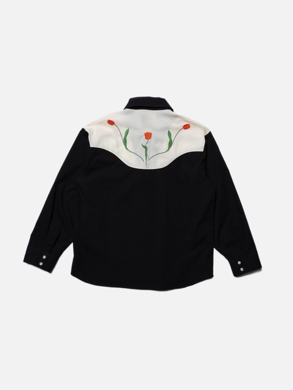 Daisy Western Cotton Shirt Black - 4