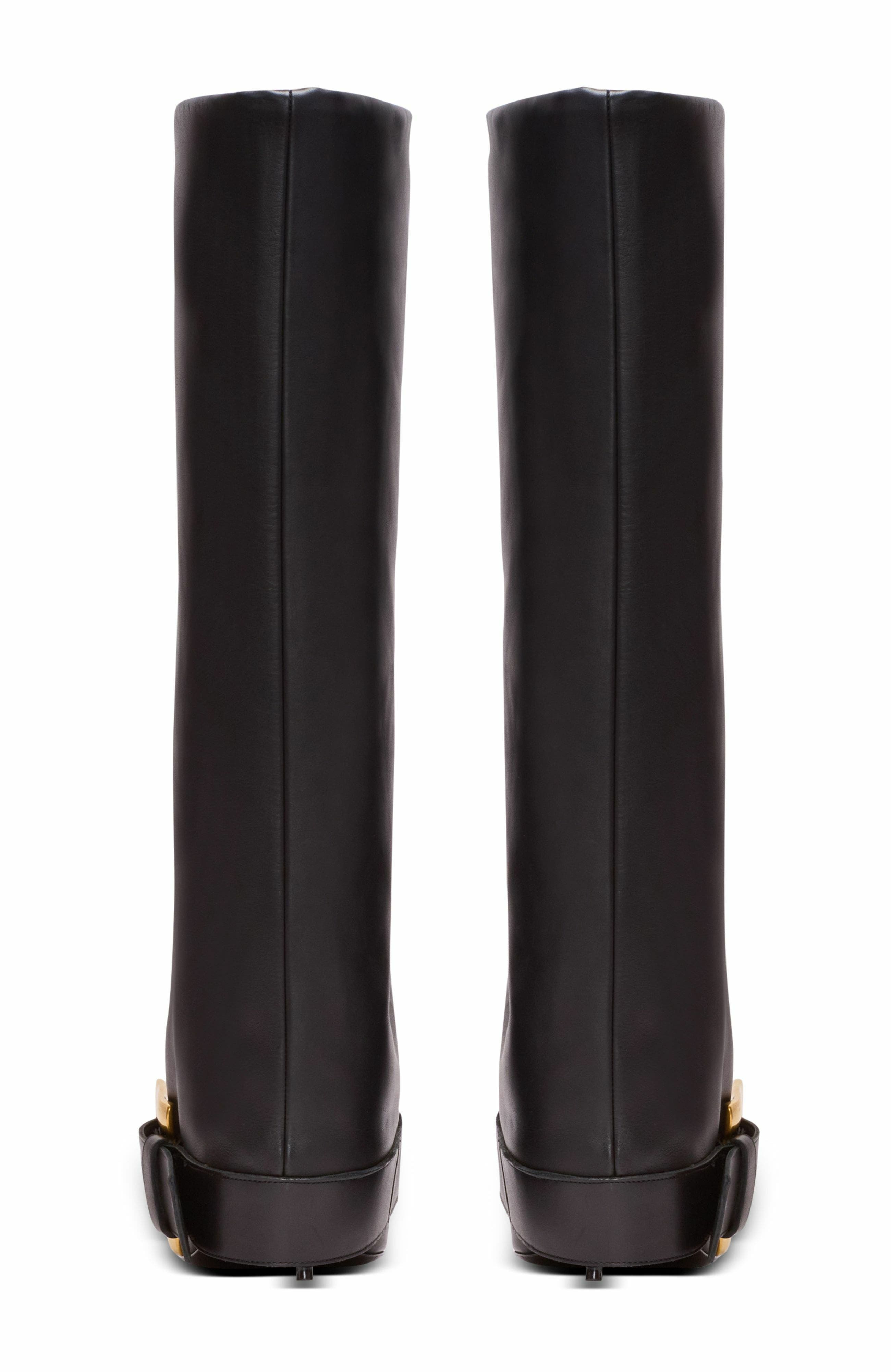 Balmain Anthem calfskin leather boots in Black at Nordstrom - 3