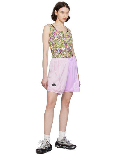 Martine Rose Purple & Pink Half And Half Shorts outlook