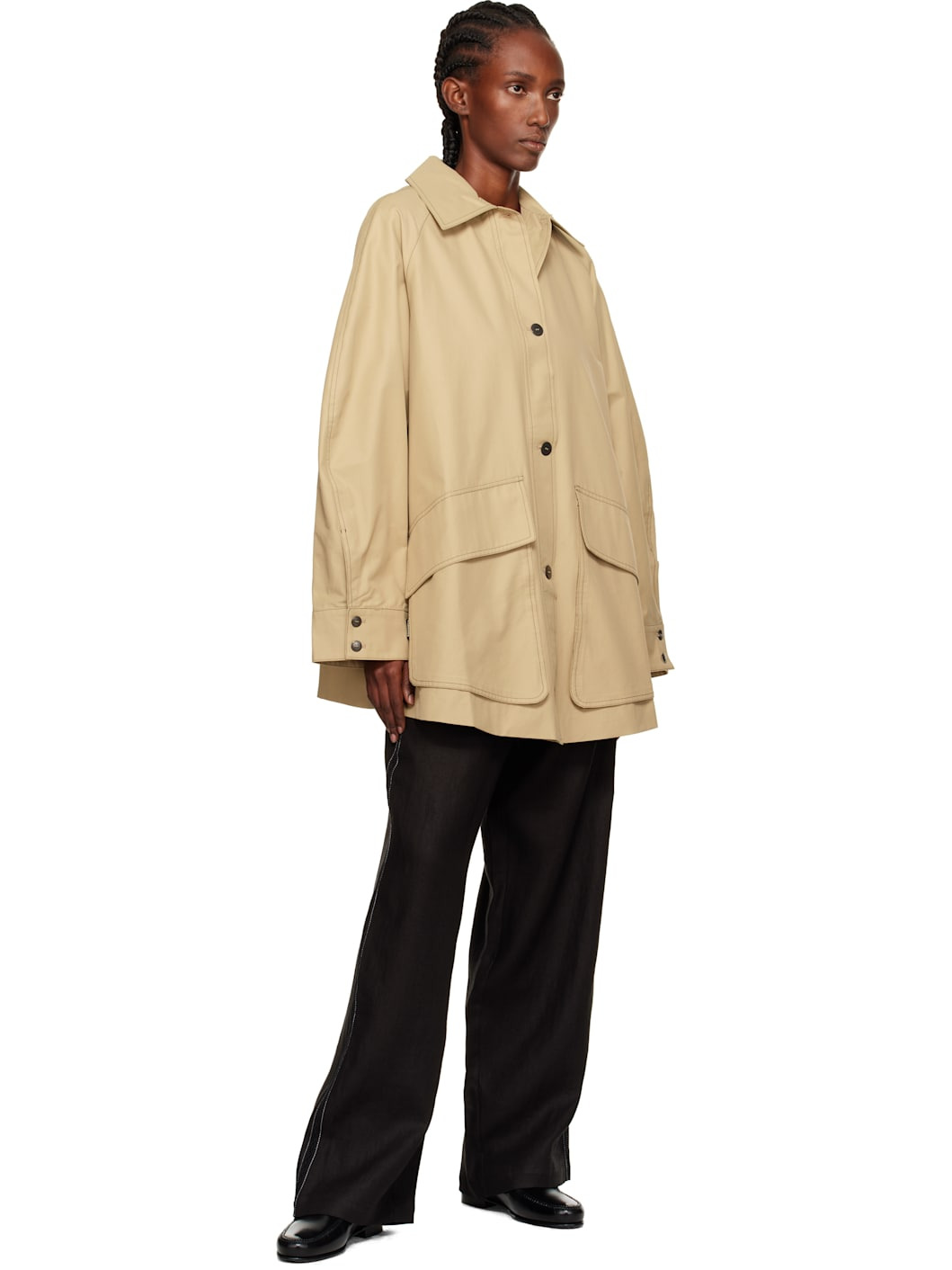 Beige Patch Pocket Jacket - 4