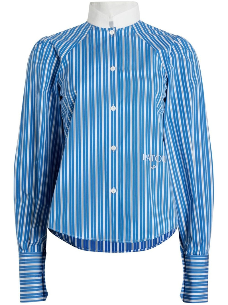 PATOU pussy-bow striped silk shirt outlook