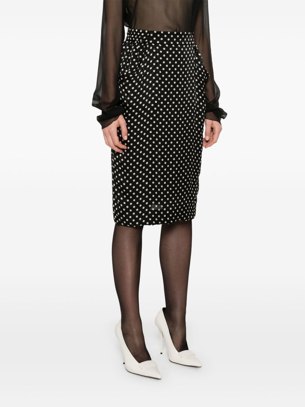 polka-dot silk skirt - 3