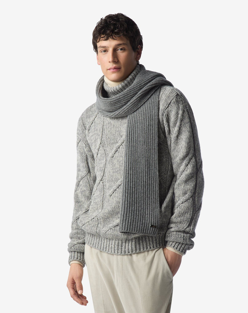 CORNELIANI Melange grey sublime cashmere scarf outlook