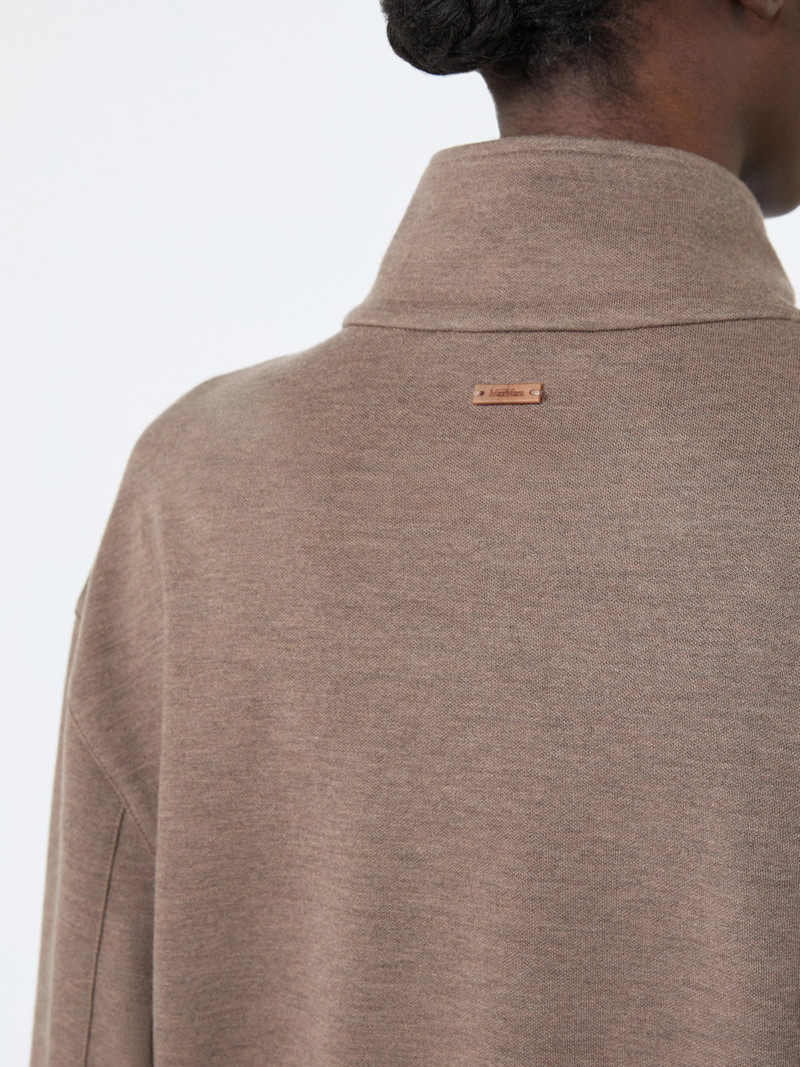 ESPLOSO Silk-blend jersey sweatshirt - MUD 5
