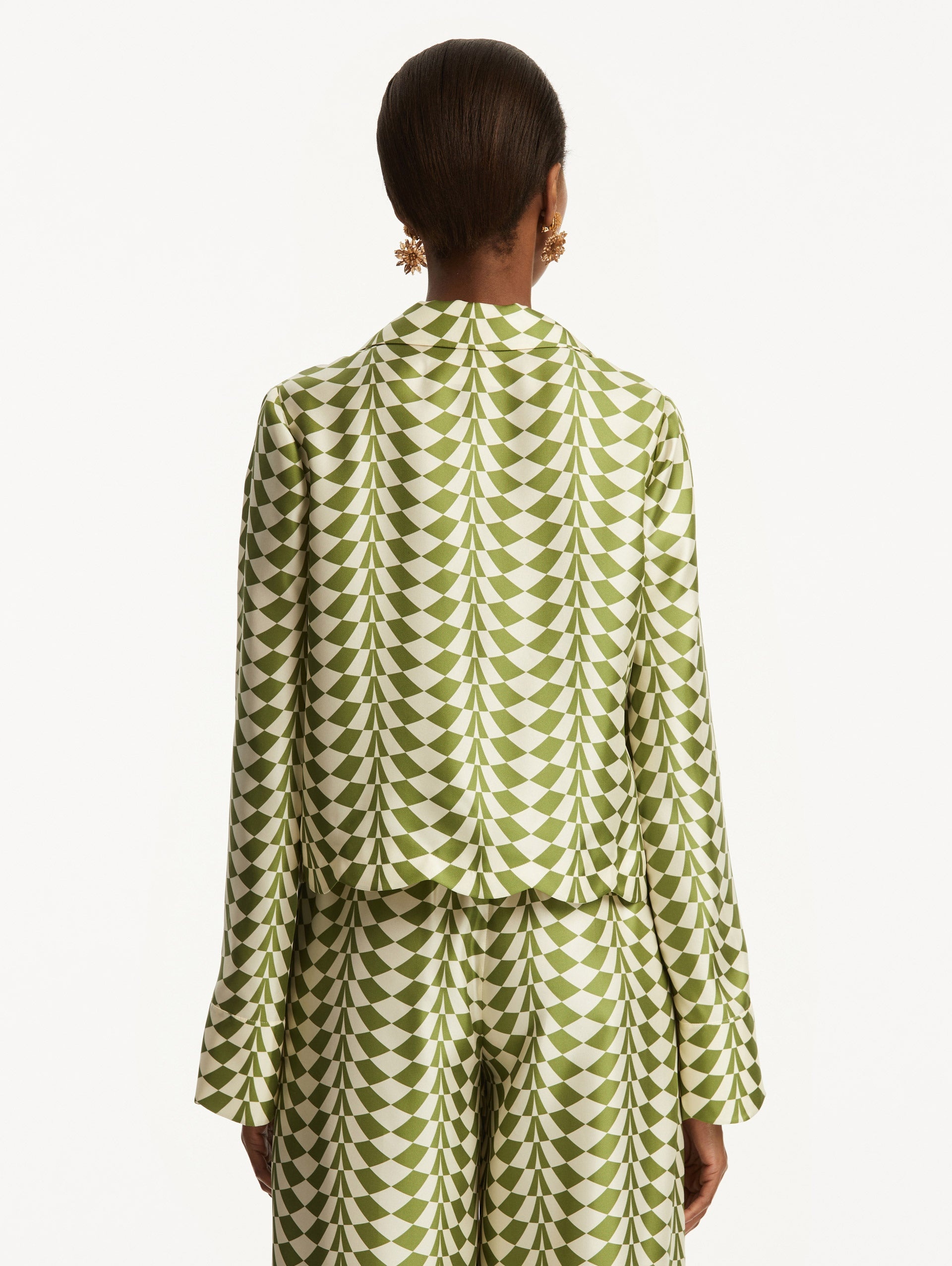 GEO SILK TWILL BLOUSE - 4