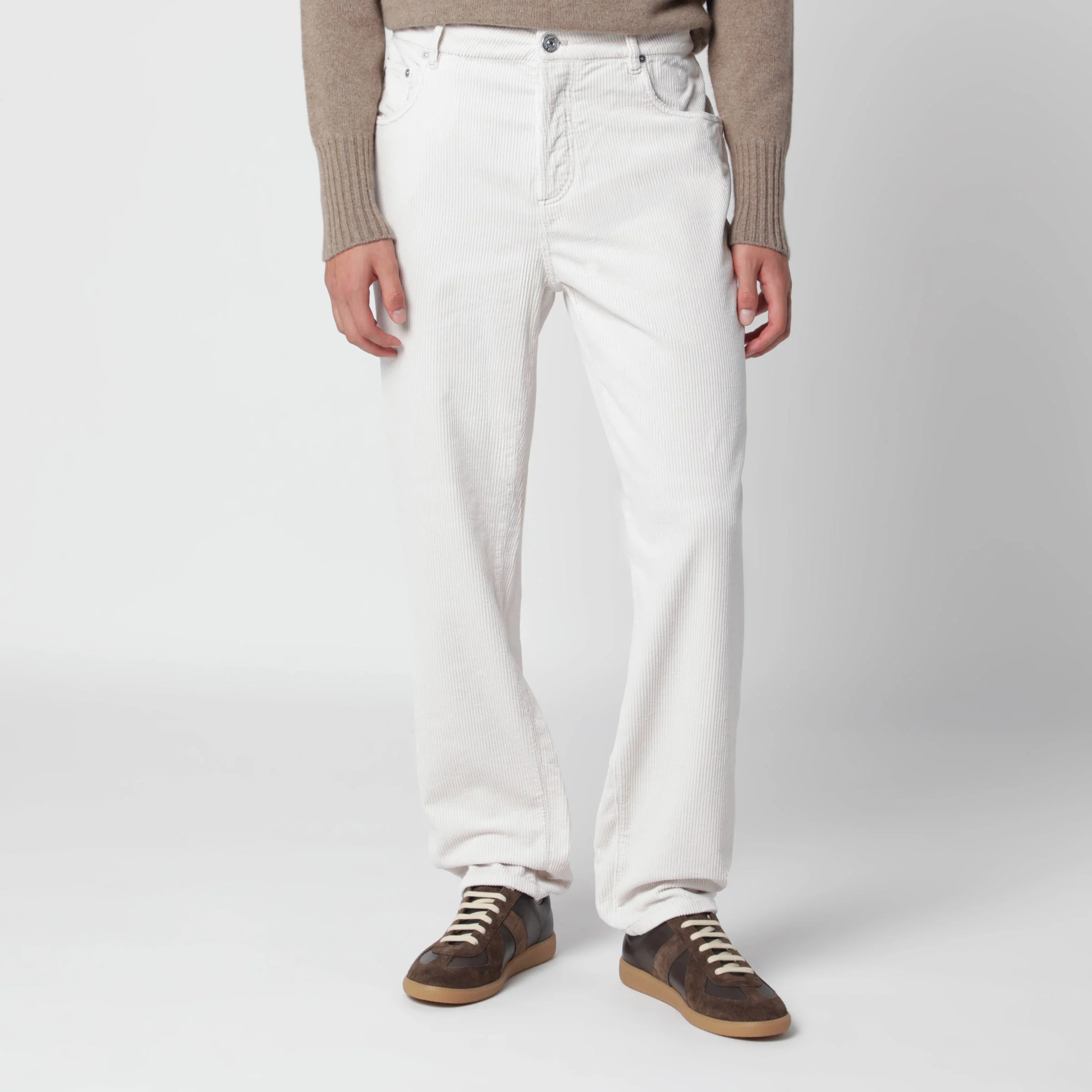 Ice-coloured corduroy trousers - 1