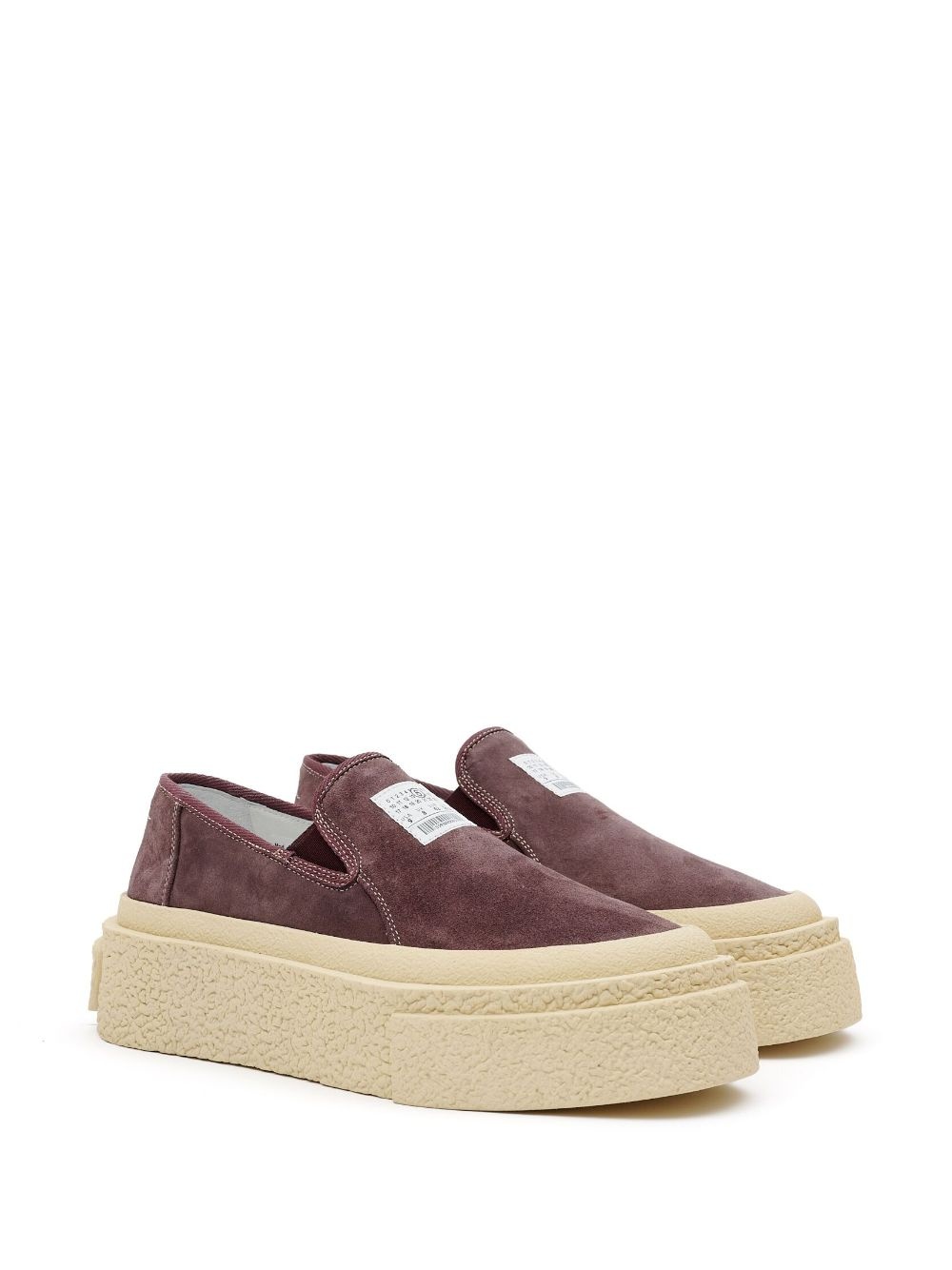 logo-patch suede loafers - 3