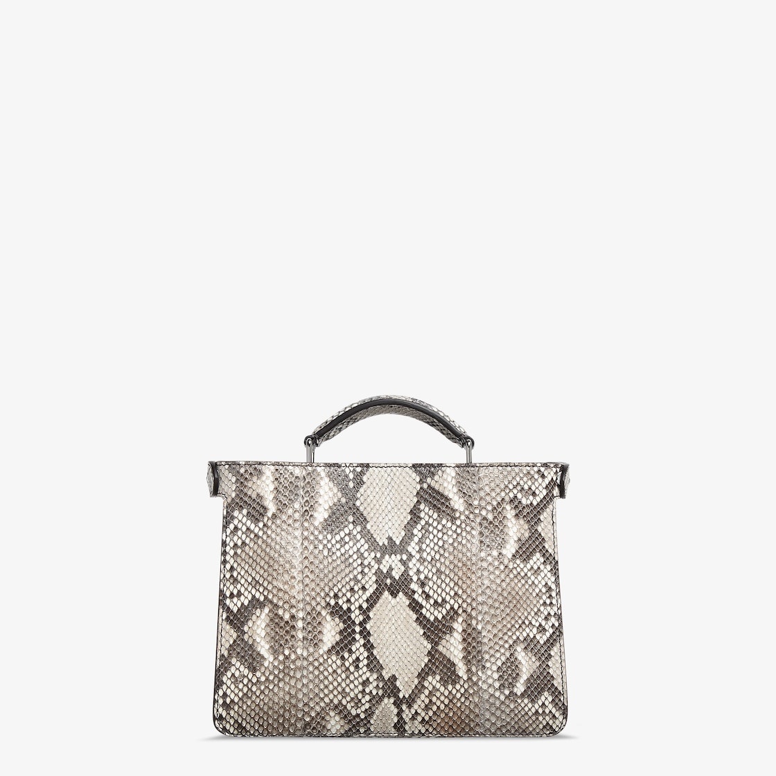 Small Peekaboo ISeeU bag made of luxury rock-colored python leather. Featuring two internal compartm - 4