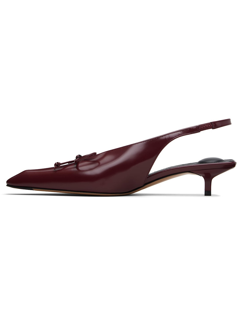JACQUEMUS Burgundy La Croisière 'The low Cubisto slingbacks' Heels outlook