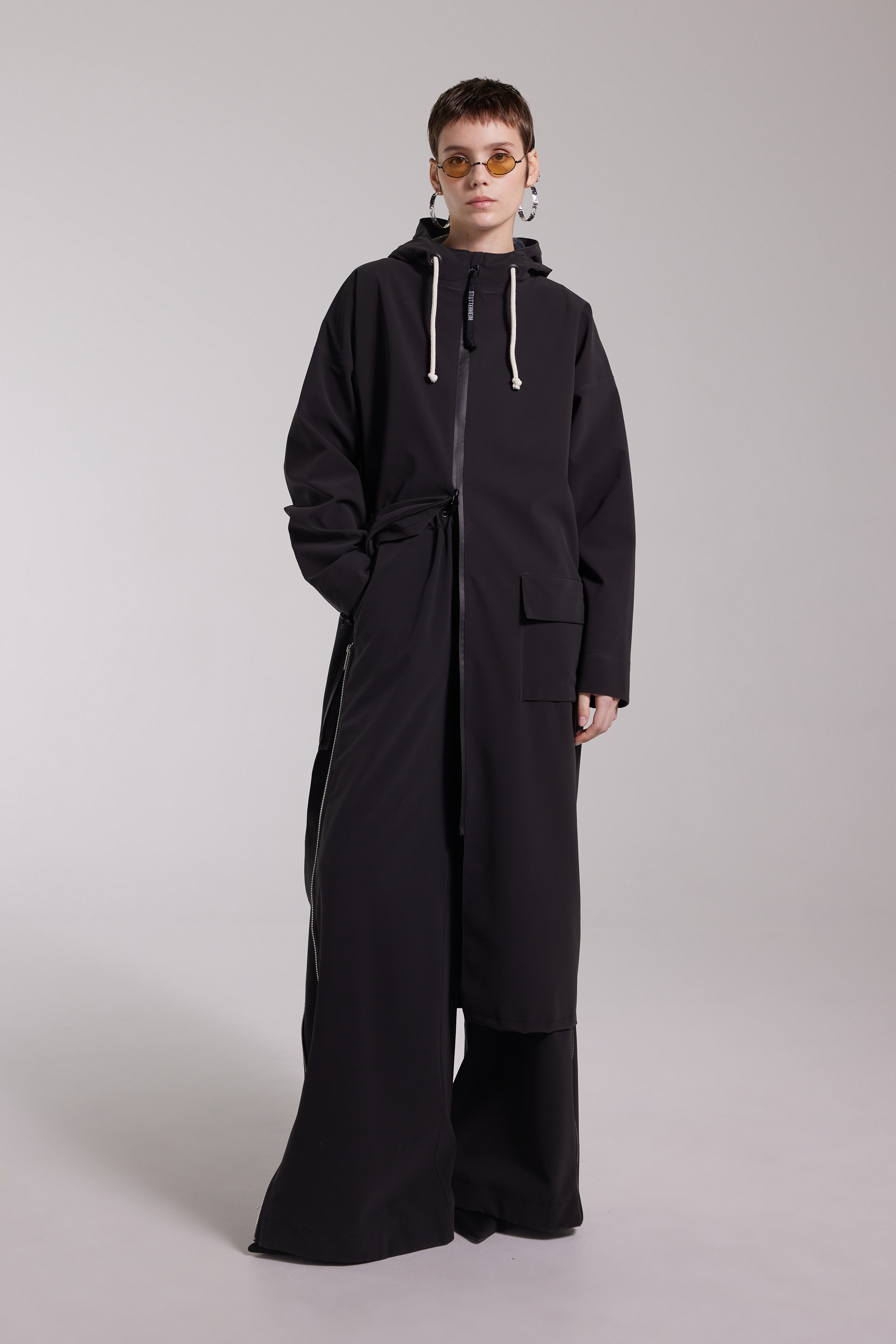 Sandviken Long Zip Matte Raincoat Black - 4