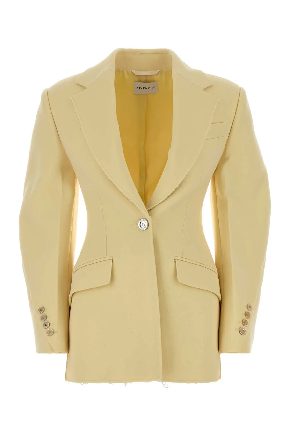 Givenchy Women Pastel Yellow Crepe Blazer - 1