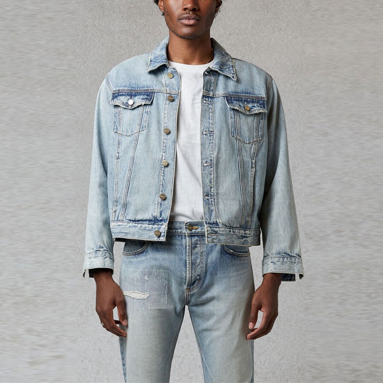 Fear of God Essentials FW20 Light Denim Trucker Jacket 'Indigo' FOG-FW20-363 - 3