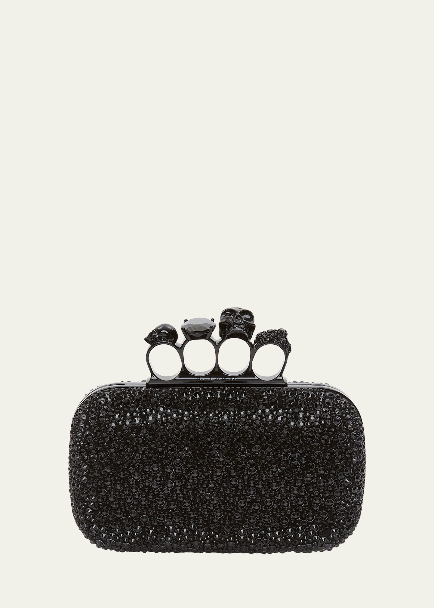 Skull Four-Ring Spike Crystal Clutch Bag - 1