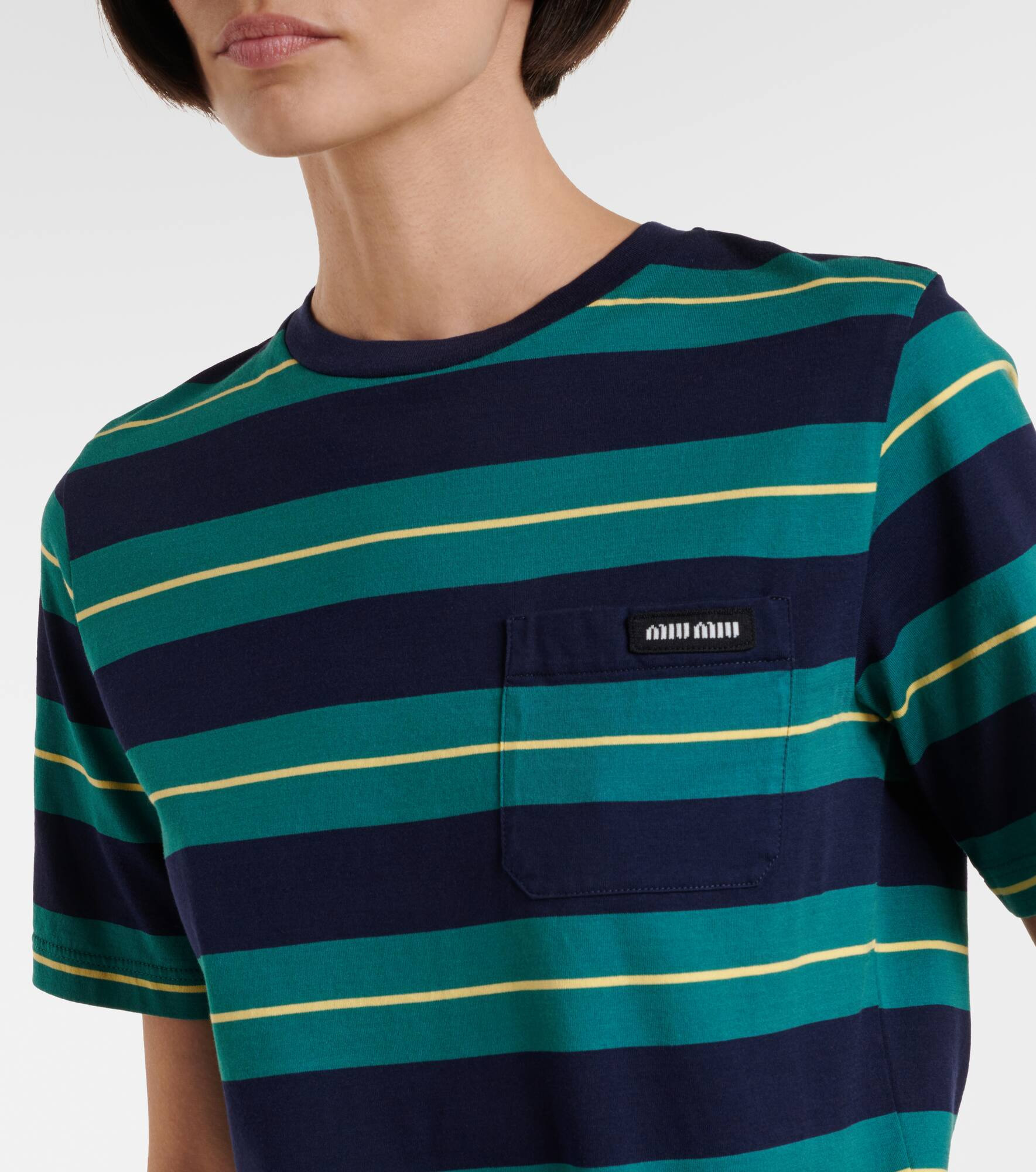Logo striped cotton jersey T-shirt - 5