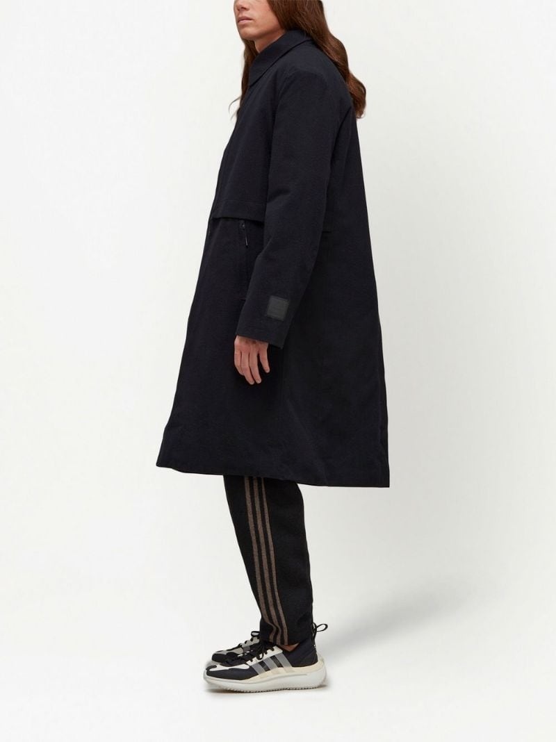 pointed-collar single-breasted coat - 3